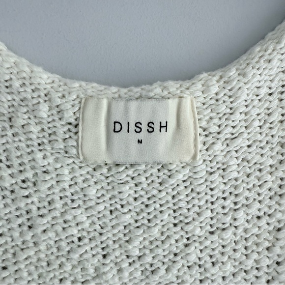 DISSH DION OFF WHITE BOUCLE KNIT VEST M Ivory Textured Boho Minimalist Top - Picture 7 of 12